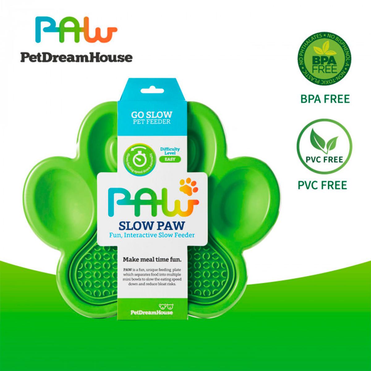 Alfombra De Lamer Petdreamhouse Paw 2 En 1 Verde Alimentador Lento Y Almohadilla